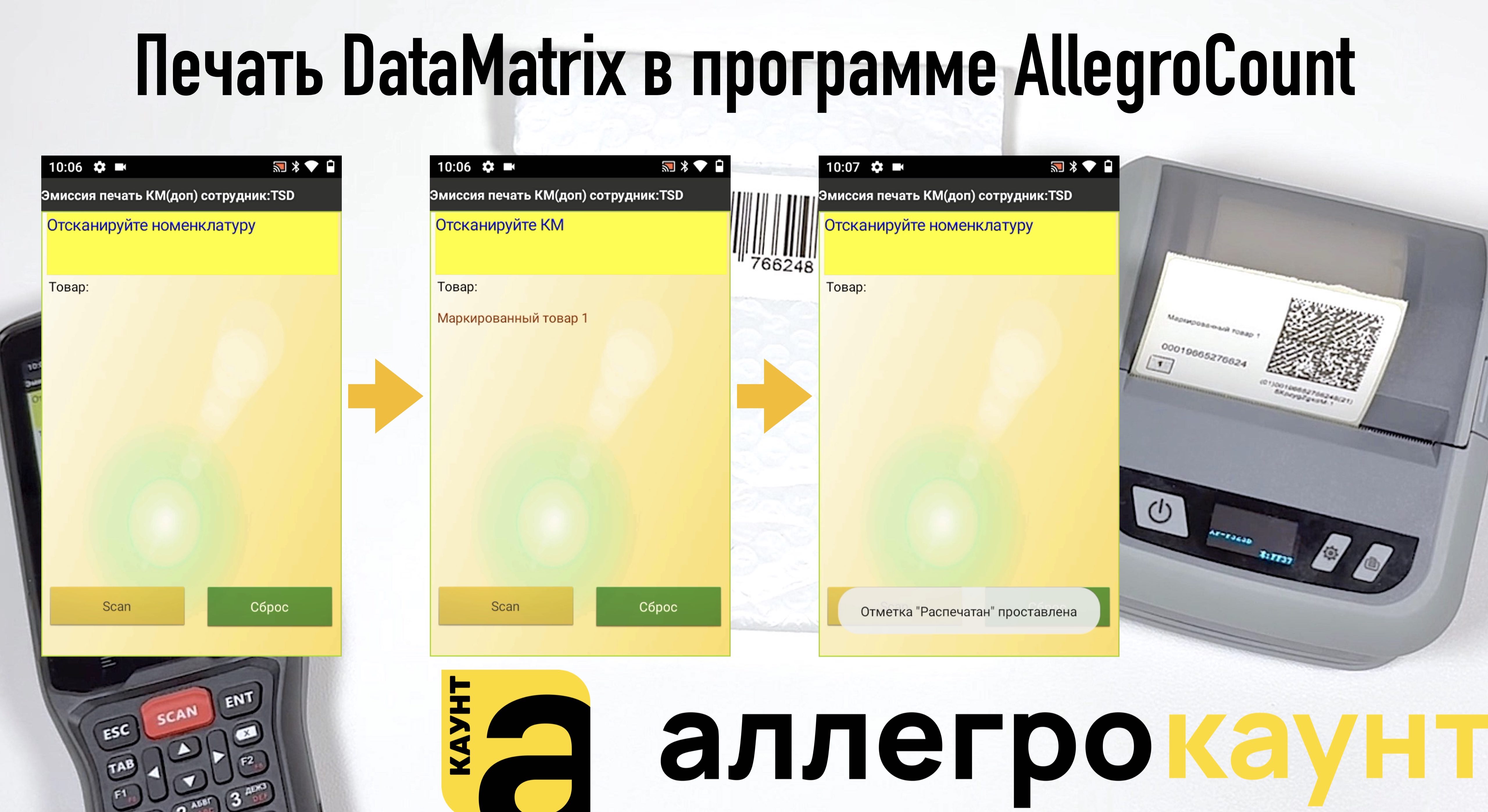 Печать DataMatrix в программе AllegroCount
